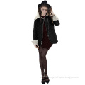 Winter Women Fashion Turn-Down Collar Long Sleeve Wool Coat